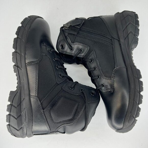 Interceptor Mens MNIN48DP001 Black Leather Mid Lace Up Size 7.5 Combat Boots main image 4